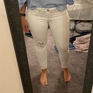 White ripped jeans